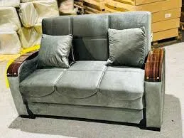 Smart Comfort: Grey D-Arm 2-Seater Sofa Bed