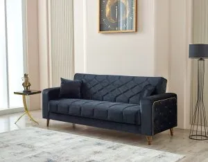 Malisa Sofabed Black with Storage, view 2