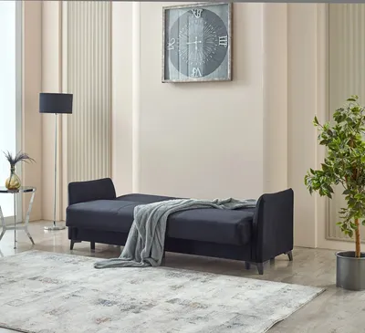Sofya Sofabed Black with Storage, view 5