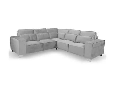 Style Meets Comfort – Sloane Grey Velvet Corner Sofa, 5 Seater Luxury for Modern Homes, view 6