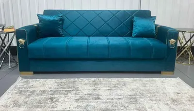 Teal Lion Sofa – Luxury Velvet Comfort with Bold Modern Elegance, view 2