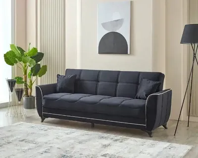 Tual Sofabed Black with Storage 65-103, view 2