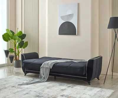 Tual Sofabed Black with Storage 65-103, view 5