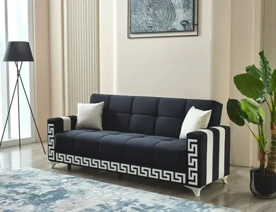 Verona Sofabed Black with Storage 65-103, view 2