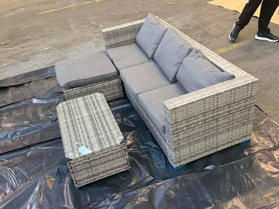 Garden Rattan Corner Sofa Set – Outdoor Patio Lounge for Garden & Backyard, view 4