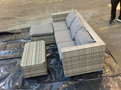 Garden Rattan Corner Sofa Set – Outdoor Patio Lounge for Garden & Backyard, view 8